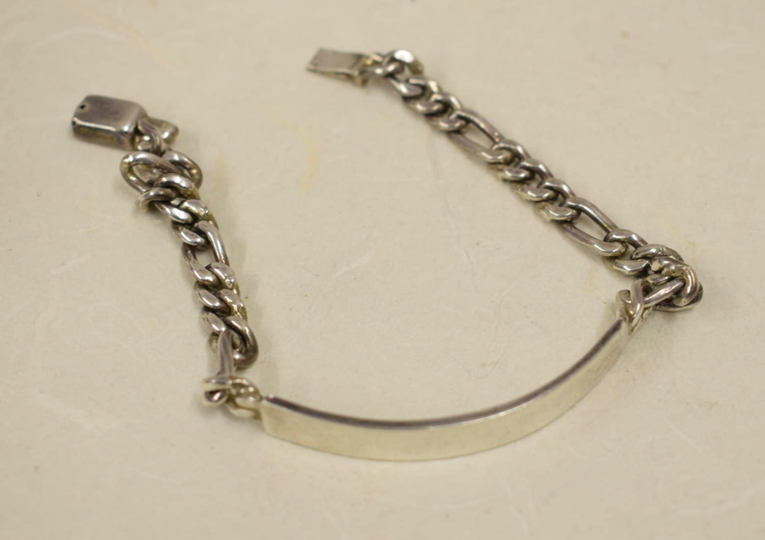 Bracelet Sterling Silver ID Link Bracelet Handmade Silver ID Link Beads