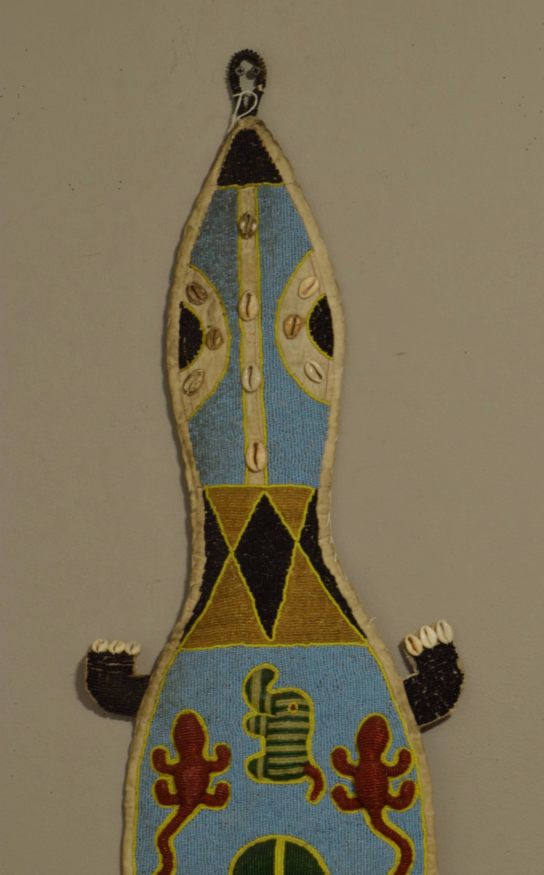 Vintage African Yoruba Beaded Diviner Wall Hanging