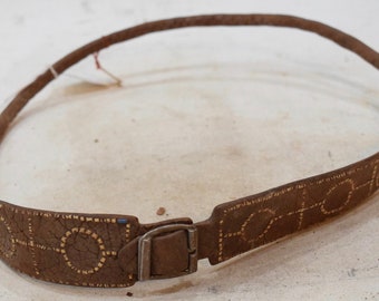 African Belt Leather Stitched Pattern Himba Tribe Traditional Belt