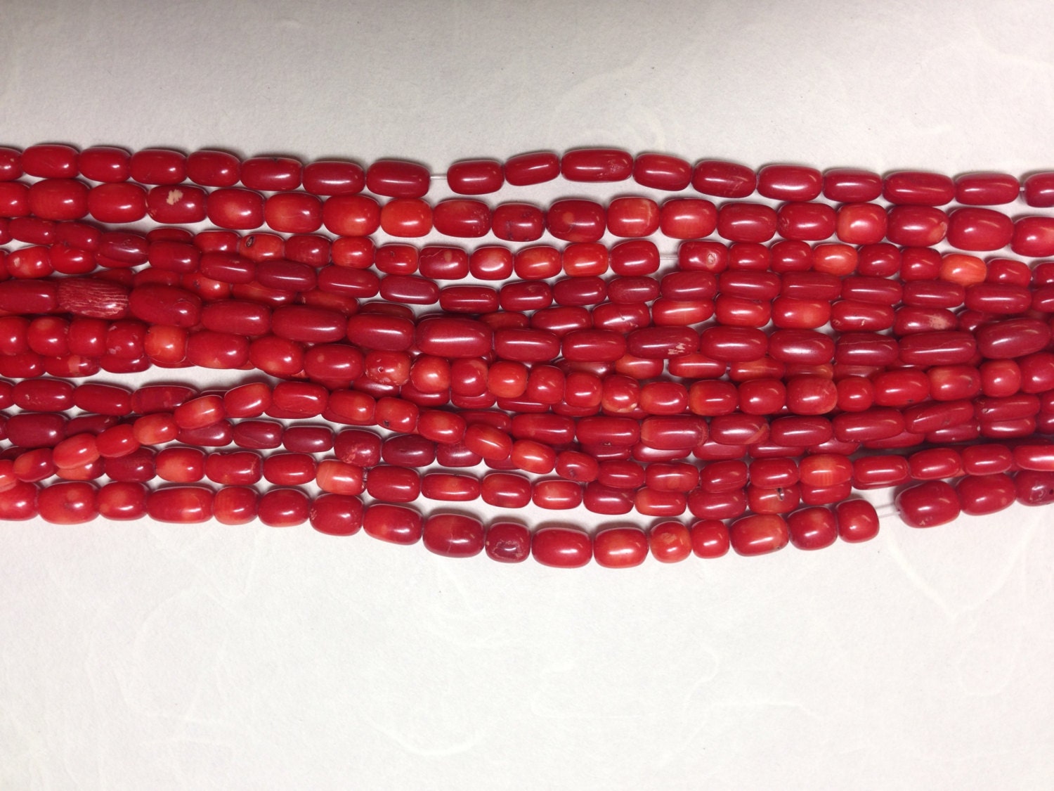 Beads Chinese Red Coral Beads 5x10mm 16 Dyed China Strand