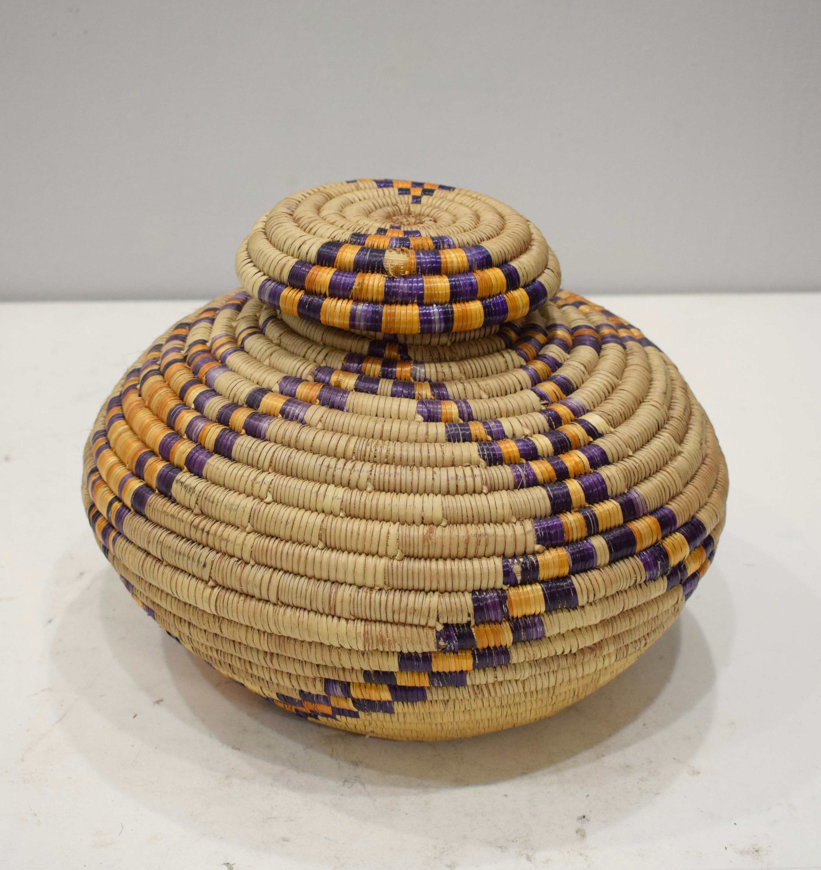Basket African Tanzania Basket Woven River Weeds Tribal Basket