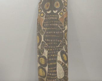 Papua New Guinea Mens Hut Wood Bark Painting