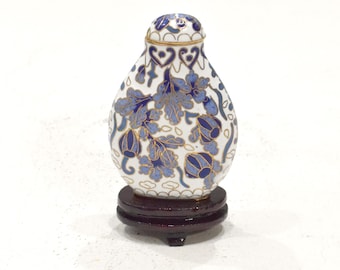 Chinese Cloisonne' Flower Vase on Wooden Stand
