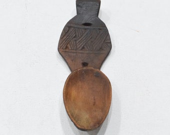 African Ethiopian Wood Carved Spoon