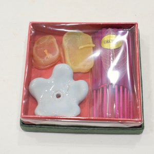 Incense Holder Blue Ceramic Flower Incense Sets
