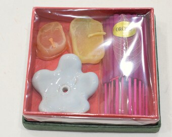 Incense Holder Blue Ceramic Flower Incense Sets