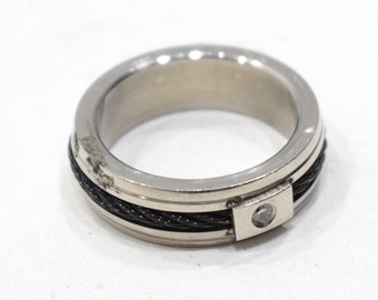 Ring Stainless Steel Rope Crystal Band Ring