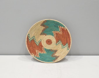 African Basket Botswana Natural Colors South Africa Woven Palm Food Basket