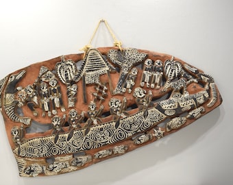 Papua New Guinea Carved Wood Storyboard