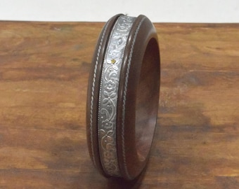 Indian Bracelet Bangle Wood Silver Bangle