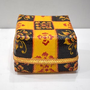 Baskets Indonesian 3 Colorful Covered Offering Baskets