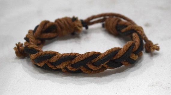 Bracelet Assorted Woven Fiber Leather Tie Adjusta… - image 4
