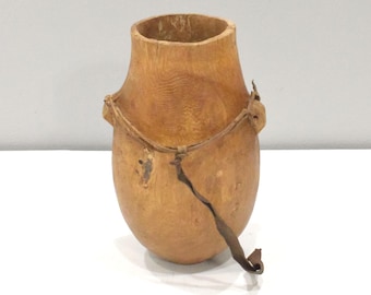 African Turkana Wood Meat Jar Kenya
