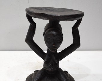 African Kuba Tribe Figure Stool Congo