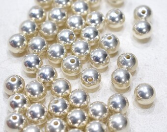 Beads Bright Silver Round Beads 16mm