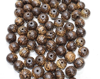 Beads Philippine Dark Palmwood Round  Beads 13-14mm