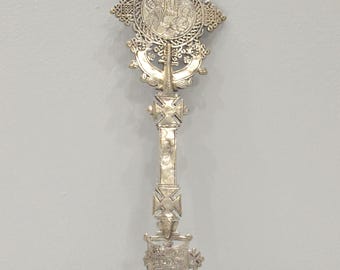 African Silver Coptic Cross Scepter Ethiopia