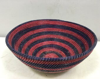 African Basket Lesotho Tribe Mulit Colored Woven Basket South Africa