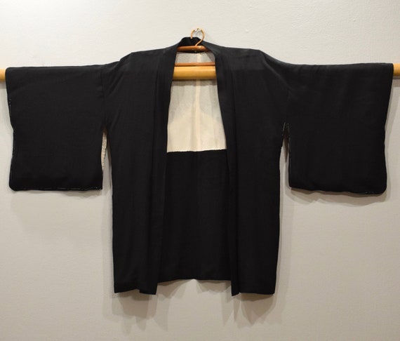 Kimono Japanese Black Printed Silk Kimono
