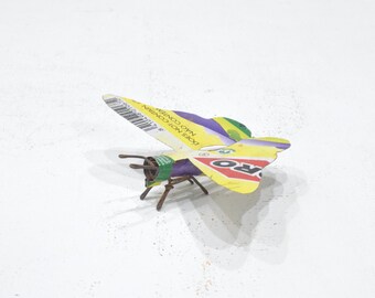 African Folk Art Toy Butterfly Recycled Tin Can Tanzania