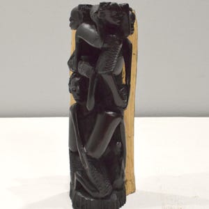 African Statue Tree of Life Ebony Wood Makonde Tribe Tanzania