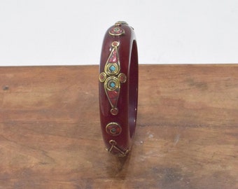 Bracelet Inlaid Stone Lucite Bangle Bracelet