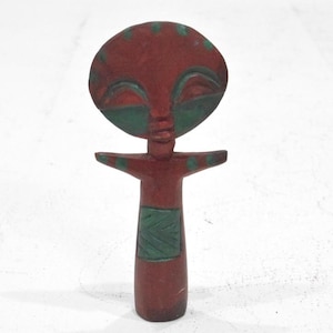 African Miniature Wood Ashanti Doll Ghana