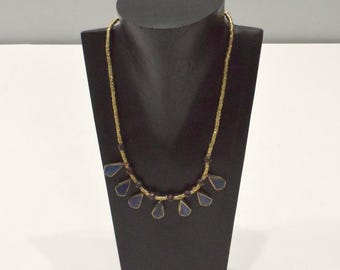 Middle Eastern Silver Kuchi Lapis Necklace