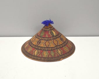 African Nubian Woven Plate Cover Basket