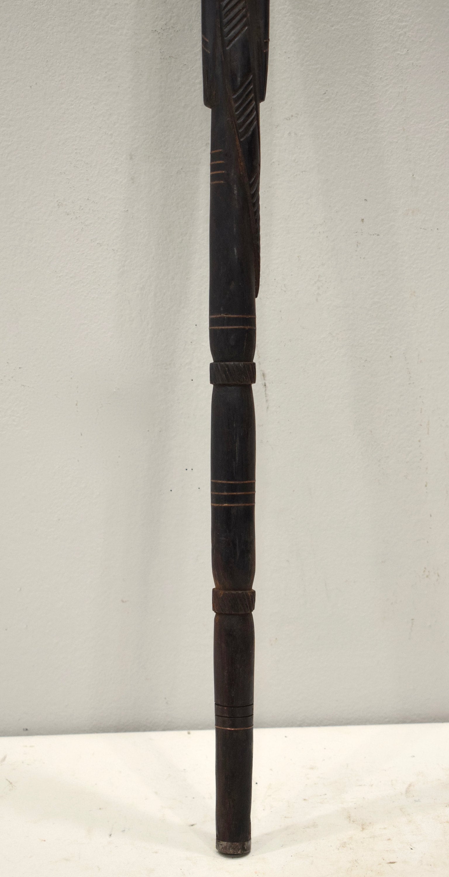 African Walking Stick Carved Ebony Wood GoGo Tribe Ebony Walking Stick