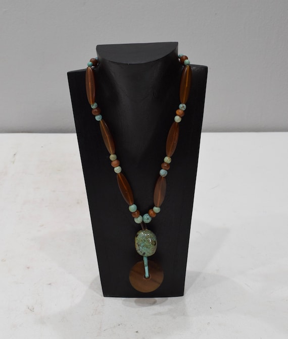 Necklace Chinese Turquoise Horn Pendant Necklace