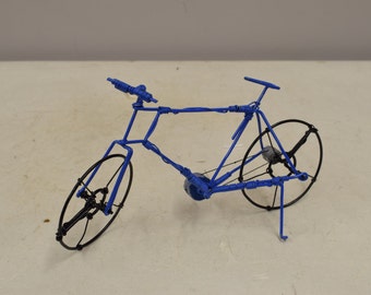 Bicycle African Recycled Blue Wire Black Wheel Bicycle Tanzania