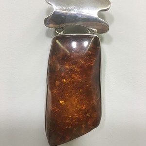 Pendant Amber Baltic Sterling Silver Pendant