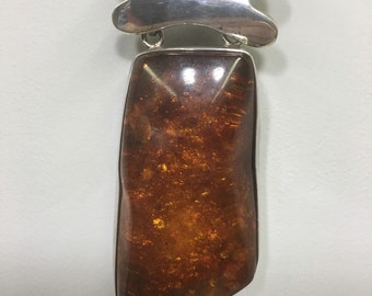 Pendant Amber Baltic Sterling Silver Pendant