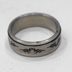 Ring Stainless Steel Etched Spinner Band Ring