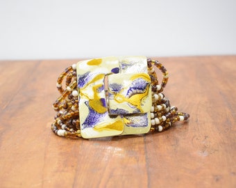 Bracelet Gold Hand Painted Buckle Clasp Bracelet