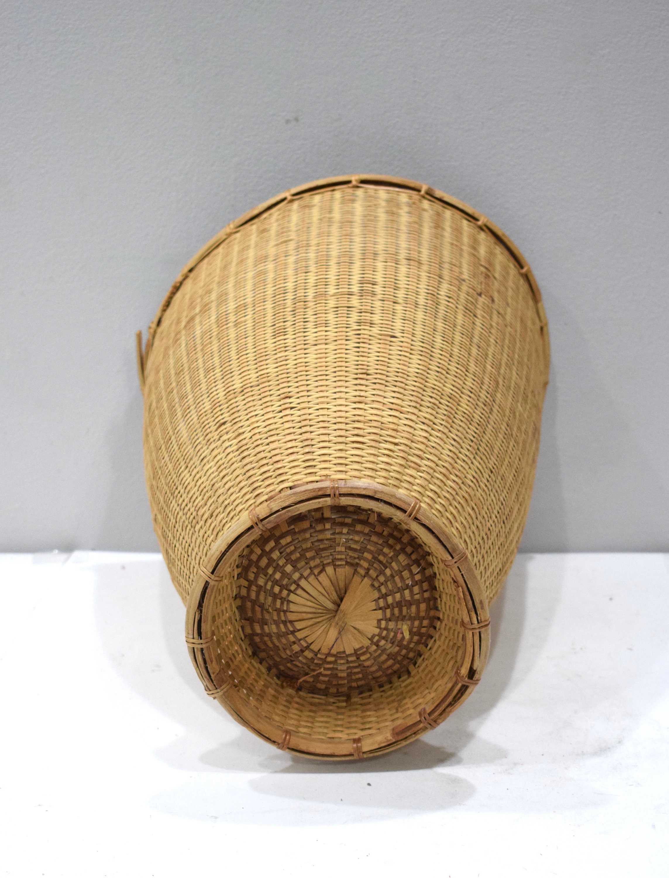 Basket 2 Indonesian Tall Woven Round Baskets