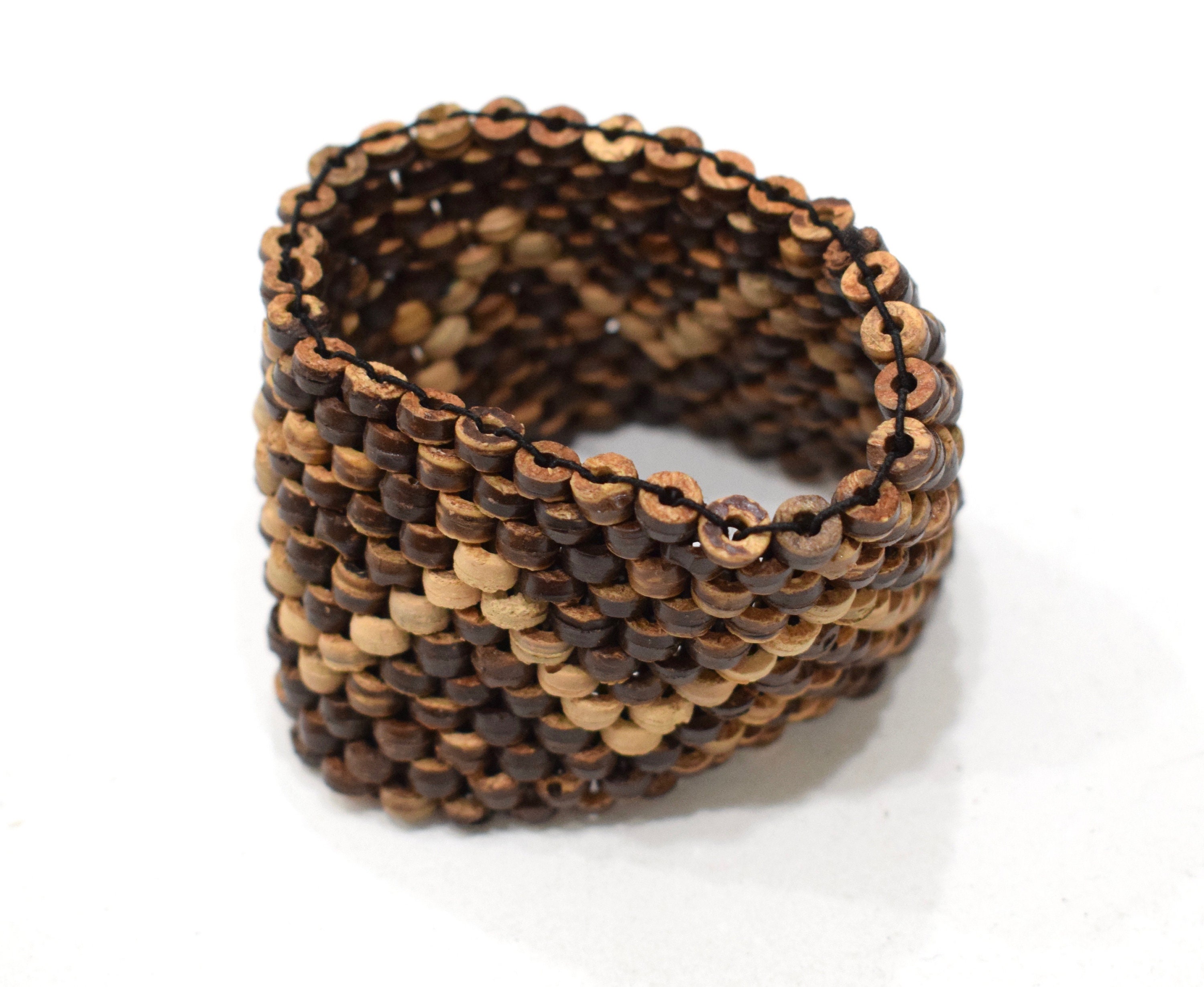 Bracelets Indonesian Stretch Assorted Wood Cuff Bracelets