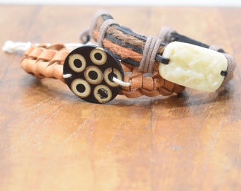 Bracelet 2 Assorted Wood Bone Tie Bracelets