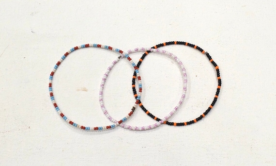 African Zulu Beaded Bangle Bracelet Set RSA