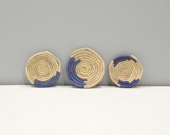 African Basket Botswana Natural Colors Food Basket Set of 3