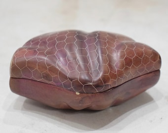 Shell Clam Box Soapstone Carved Design Kenya