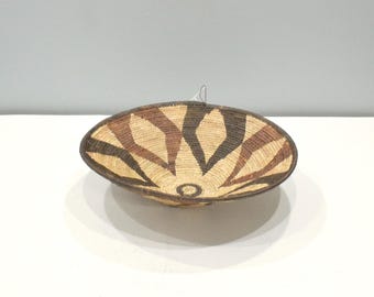African Basket Botswana Natural Woven Palm Basket
