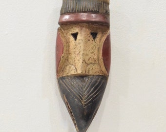 African Dan Carved Wood Bird Mask DRC