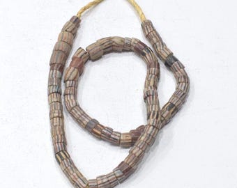 African Sand Cast Glass Bead Strand Ghana