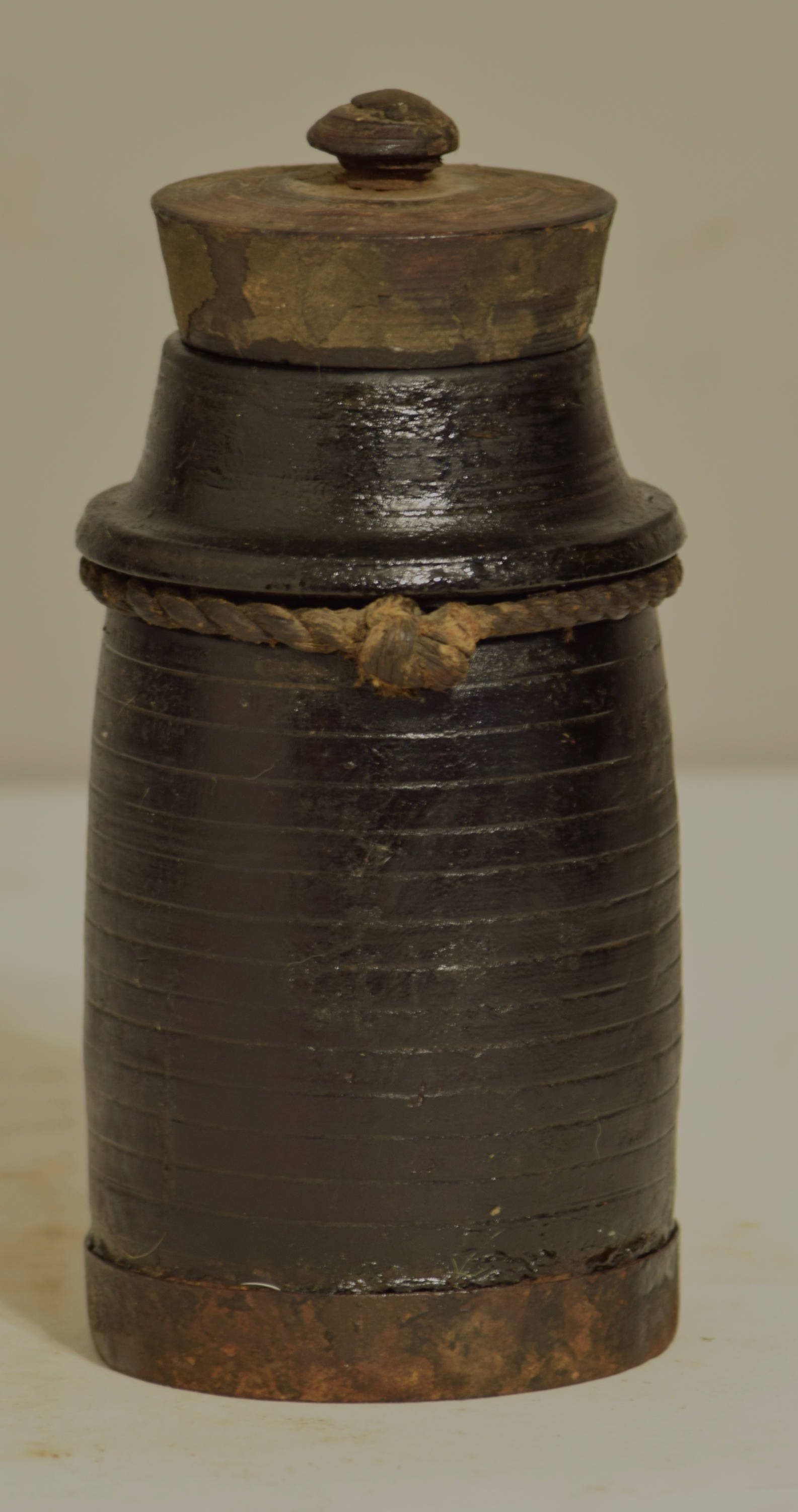 Nepal Jar Ghee Butter Hand Carved Hand Wood Offerings Ghee Butter Jar