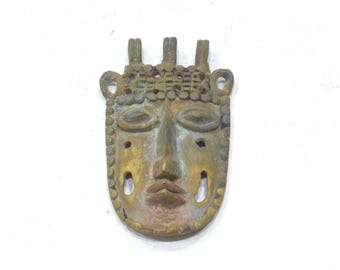 African Brass Mask Pendant