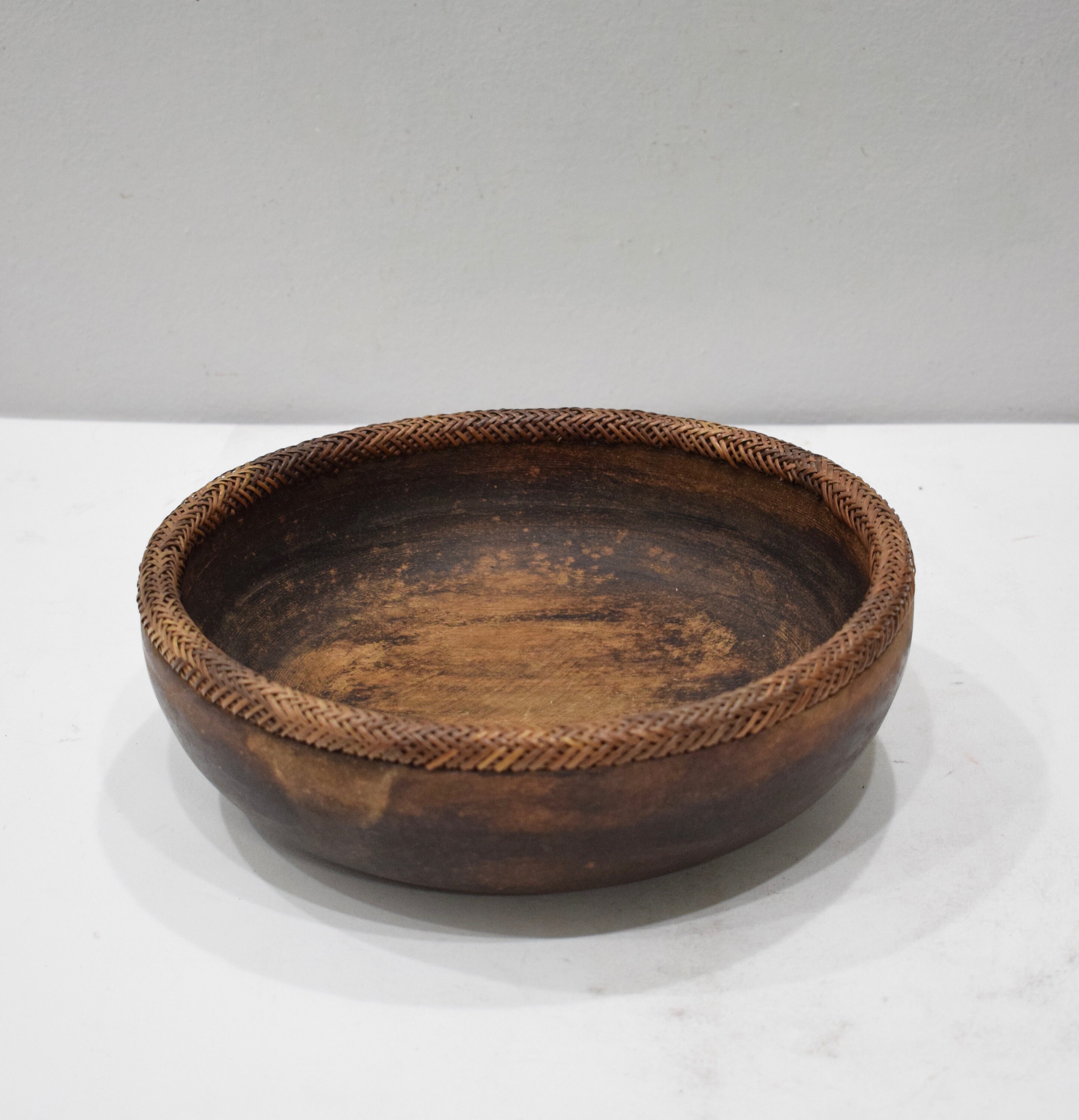 Bowl Thai Rattan Edged Wood Bowl