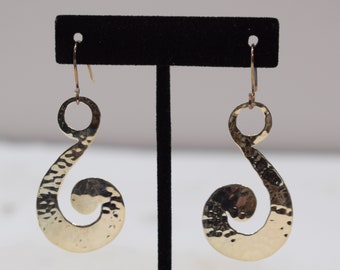 Earrings Sterling Silver Textured Swirl  Earrings