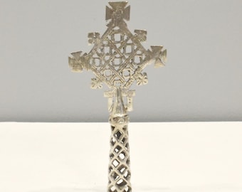 African Silver Coptic Cross Scepter Ethiopia